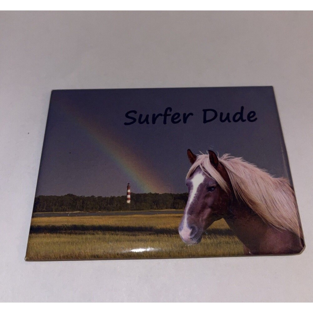 Surfer Dude: The Legendary Stallion of Chincoteague Refrigerator Magnet